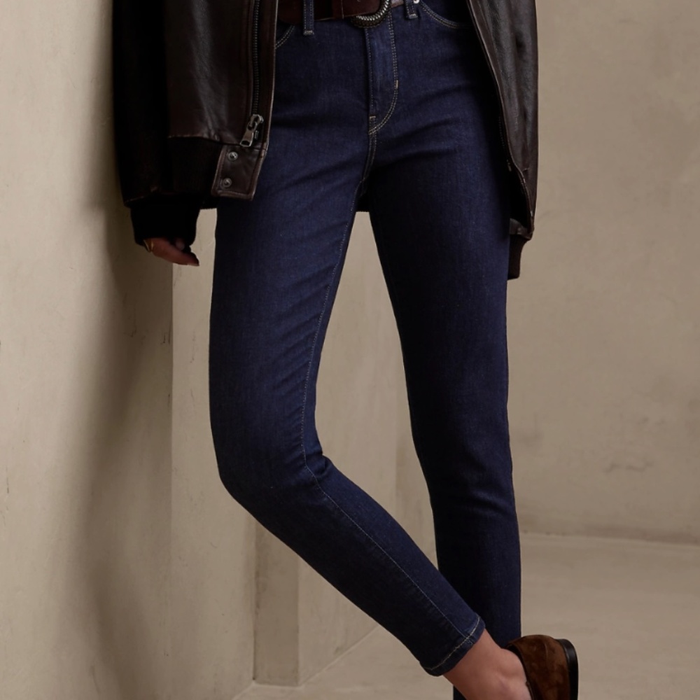 Banana Republic High Rise Skinny Ankle, Size 26, Dark Indigo